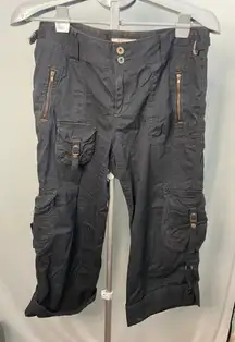 VTG Polo Ralph‎ Lauren Black Cargo capri Pants size 8