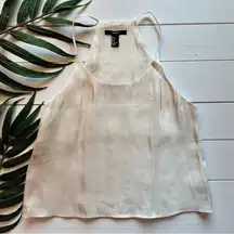 Forever 21 Metallic Shimmer Champagne Tank Top | Y2K Minimalist Racerback Size S