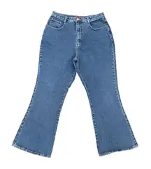 Zana Di Flare Blue Denim Jeans 100% Cotton Curvy Fit Size Women's 16