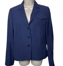 AKRIS punto blue wool 3 button closure blazer sz US 12