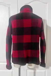 Tahari Women's Buffalo Plaid Turtleneck Sweater Red Black Cozy Winter Size Small