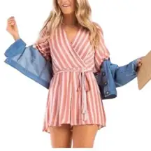 Blue Rain🦎Francescas Pink Pinstripe Romper🌵