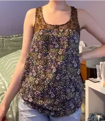 Floral lace tank