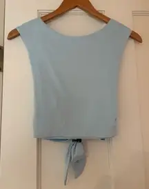 Blue Blush Backless Top