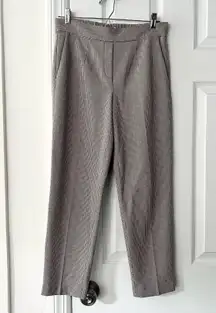 Babaton Tan Conan Pull On Ankle Tapered Leg Trouser Pants Plaid Checkered 4