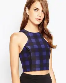 🆕  Vital Signs Gingham Check Structured Cropped Top