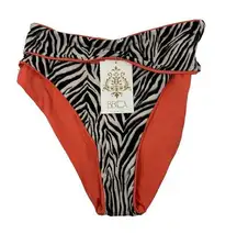 Becca by Rebecca Virtue Women's Size M High Waist Zebra Print Bikini Bottom NWT