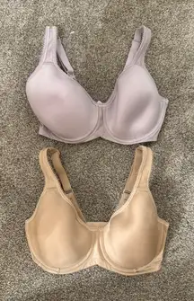 Wacoal Basic Beauty  Underwire Full Coverage T-shirt Bra Bundle(2)Tan&Lilac 32DD