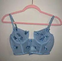 Blue Butterfly Corset Top