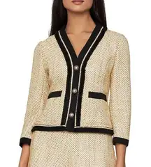 BCBGMAXAZRIA | Tweed Button Up Blazer in Yellow Multicolor