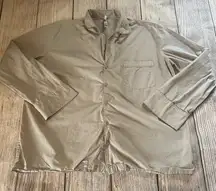 Skims Poplin Sleep Button‎ Up Top Unisex Size Large Gray Long Sleeve Loungewear