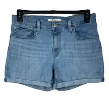 Levi’s SZ 30 Mid-Length Jean Shorts Zip-Fly Mid-Rise Stretch Cuffed Light Wash