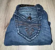Rock Revival Jen capri crop cropped Blue jeans denim