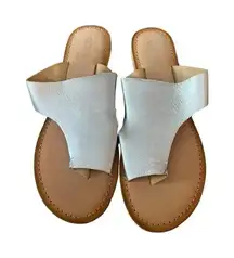 Coconuts By Matisse Women's Silver Whitney Leather Slip On Sandal Size 9