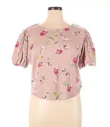 Roommate Pink Floral Boho Top Blouse Size Small