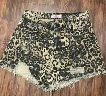 Buddy Love Cheetah Denim Shorts