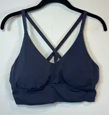 Offline by Aerie Women's Real Me Strappy Back Sports Bra Navy Blue Padded  Large
