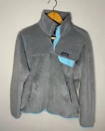 Patagonia Women's Gray Light Blue Snap-T Fleece Jacket | M