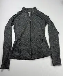 Asics Running Jacket Full‎ Zip Athletic Lightweight Black Gray XS