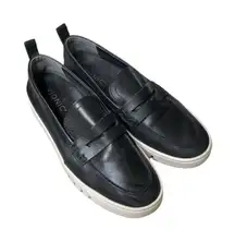Vionic Uptown Black Leather Loafer Slip On Sneakers Shoes Women 6.5 Career