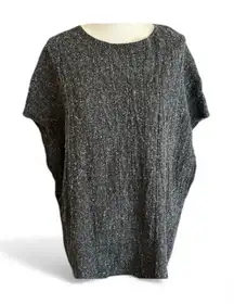 J. Jill gray knitted lagenlook oversized wool blend sweater vest sz Med/Large