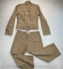 To The Max Linen Blend Suit Set Blazer Pants Career Interview Size 2