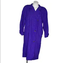 NEIMAN MARCUS Purple Trench Coat Nylon Midi Womens Size 8 VINTAGE