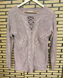 Maurices Pink Criss Cross Neckline‎ Sweater Size Small
