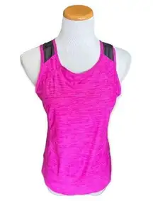 Womens BCG Semi Sheer Mesh Back Athletic Sleeveless Tank Top - Sz S