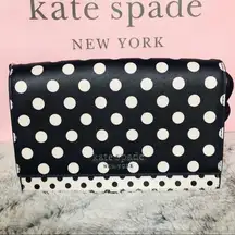 Kate Spade Polka Dot Convertible Crossbody Shoulder Bag Black White NWT