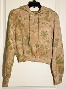 NWT AFRM COOLEY PRINTED FLEECE SWEATERSHIRT BLUSH OLIVE TIE DYE‎ SZ XS