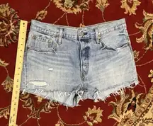 Levi’s 501 Cut-Off Denim Preppy Distressed Retro Shorts Size 32