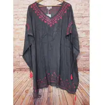 BE Beach by  | stone wash gray/ hot pink swim coverup