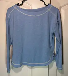 Free People Chill Evening Fairisle Pajama Top Baby‎ Blue Sleep Lounge Medium