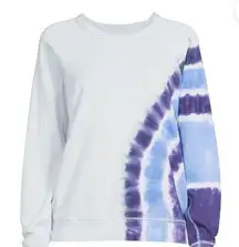 Time and Try Womens Semi Tie Dye Blues Sweatshirt Size Medium 100% Cotton New