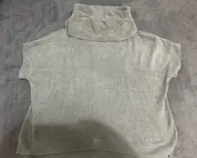 Barefoot Dreams Cozy Chic Ultra Lite Gray Turtleneck Short Sleeve Sweater 1 size