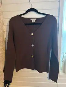 Sincerely Jules brown gold button cardigan top