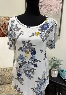 LOFT Cream Fitted Short Sleeve T-Shirt