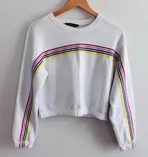 Abercrombie & Fitch Rainbow Stripe Cropped oversized Sweatshirt – XS