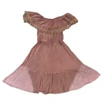 Altar'D State Off-Shoulder Ruffle Lace Pleated Dress Size Small‎