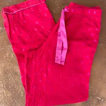 Pink Victoria's Secret straight leg loungewear pants with elastic waistband and drawstring sz xs
