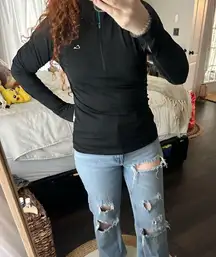 Merino Blend by Paradox Black 1/2 Zip Long Sleeve Size Small