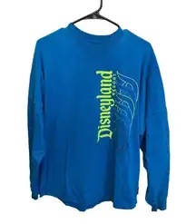 Disneyland Resort Spirit Jersey Blue Neon Green Casual Oversized Medium