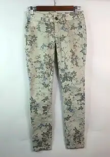 1st Kiss 2 28x28.5 Creme Flowered Skinny Jeans