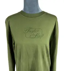 Taylor Swift Evermore Album Long Sleeve T-Shirt Forest Green Ombre Sz Medium