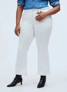 Madewell Plus Curvy Kick Out Crop Jeans in Pure White 24W NWT