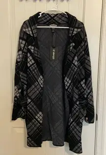 NWT | Oliver O‎ women’s twill plaid patterned open front jacket — XL