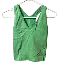 JoyLab Green Ribbed Sporty Tank SMALL