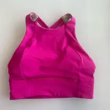 Lululemon Hot Pink High Neck Long Line Bea /Crop Top size 6