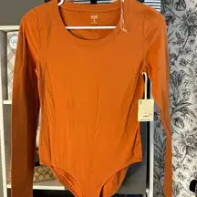 A.N.A Orange Long Sleeve Bodysuit